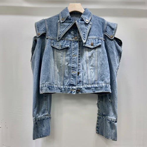 Long Sleeve Patchwork Pockets Coat