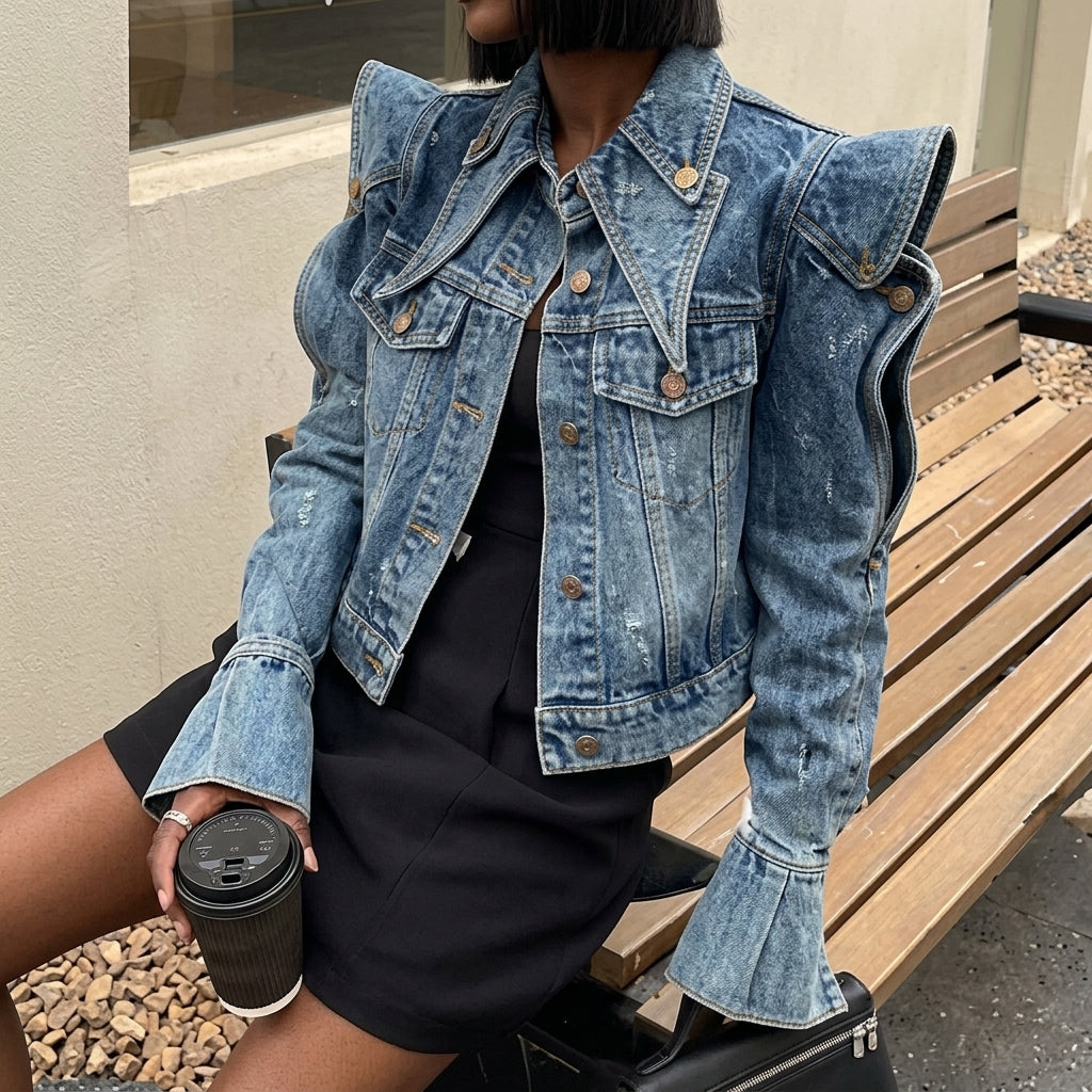 Long Sleeve Patchwork Pockets Coat